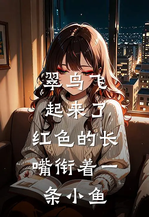 翠鸟飞起来了,红色的长嘴衔着一条小鱼